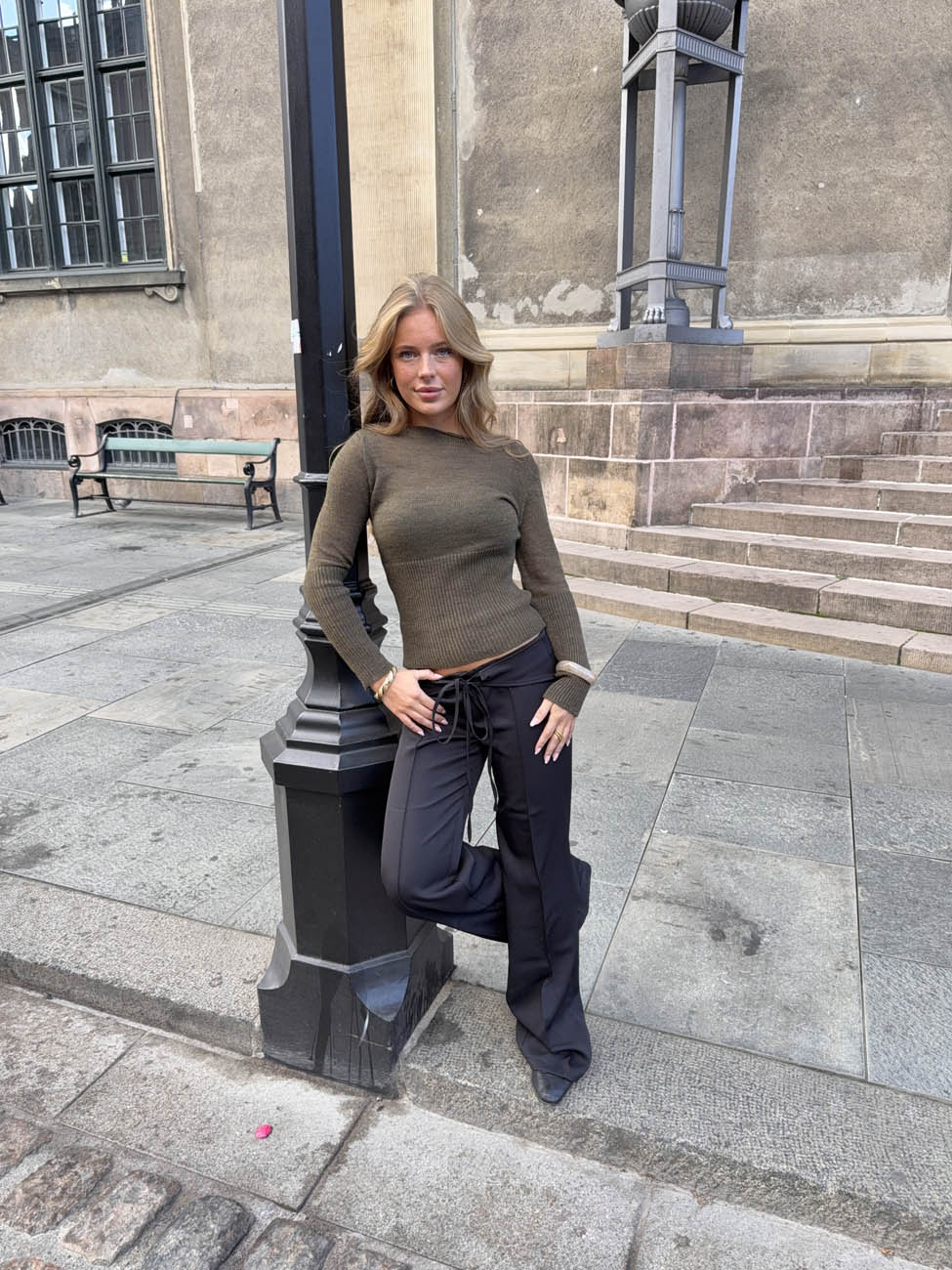 Lova fitted knit sweater - Khaki