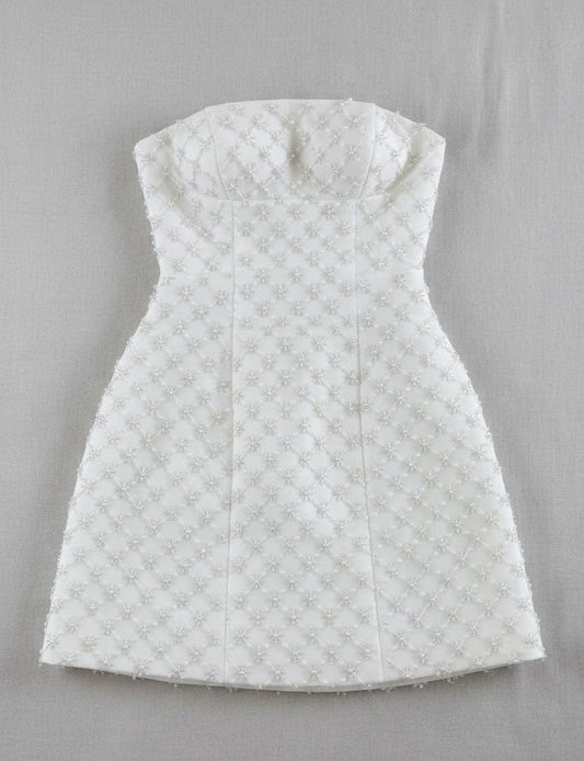 The White Embellished Mini Dress