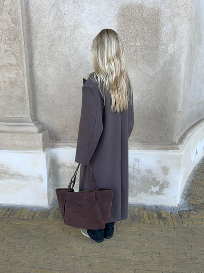Tolouse suede bag - Dark brown