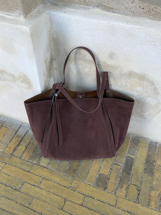 Tolouse suede bag - Dark brown