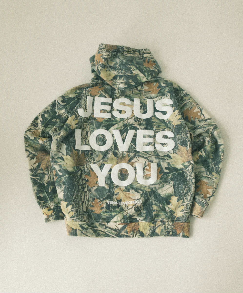 The Camo 'Jesus Loves You' Hoodie