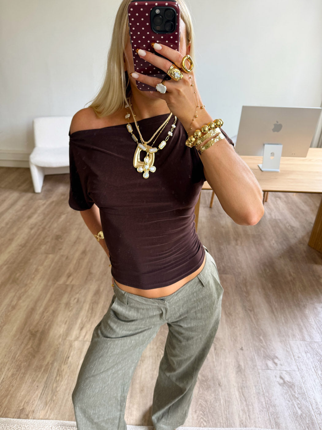 Florine fitted t-shirt - Brown