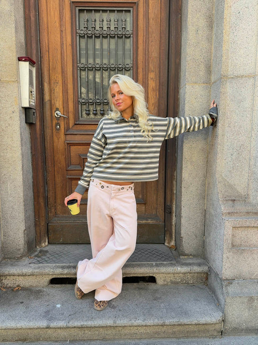 Tanija jeans with ring details - Light pink