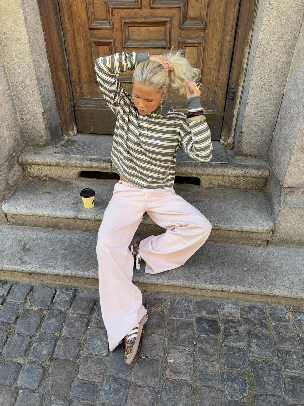 Tanija jeans with ring details - Light pink