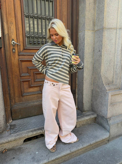 Tanija jeans with ring details - Light pink