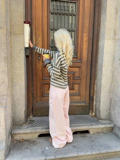 Tanija jeans with ring details - Light pink