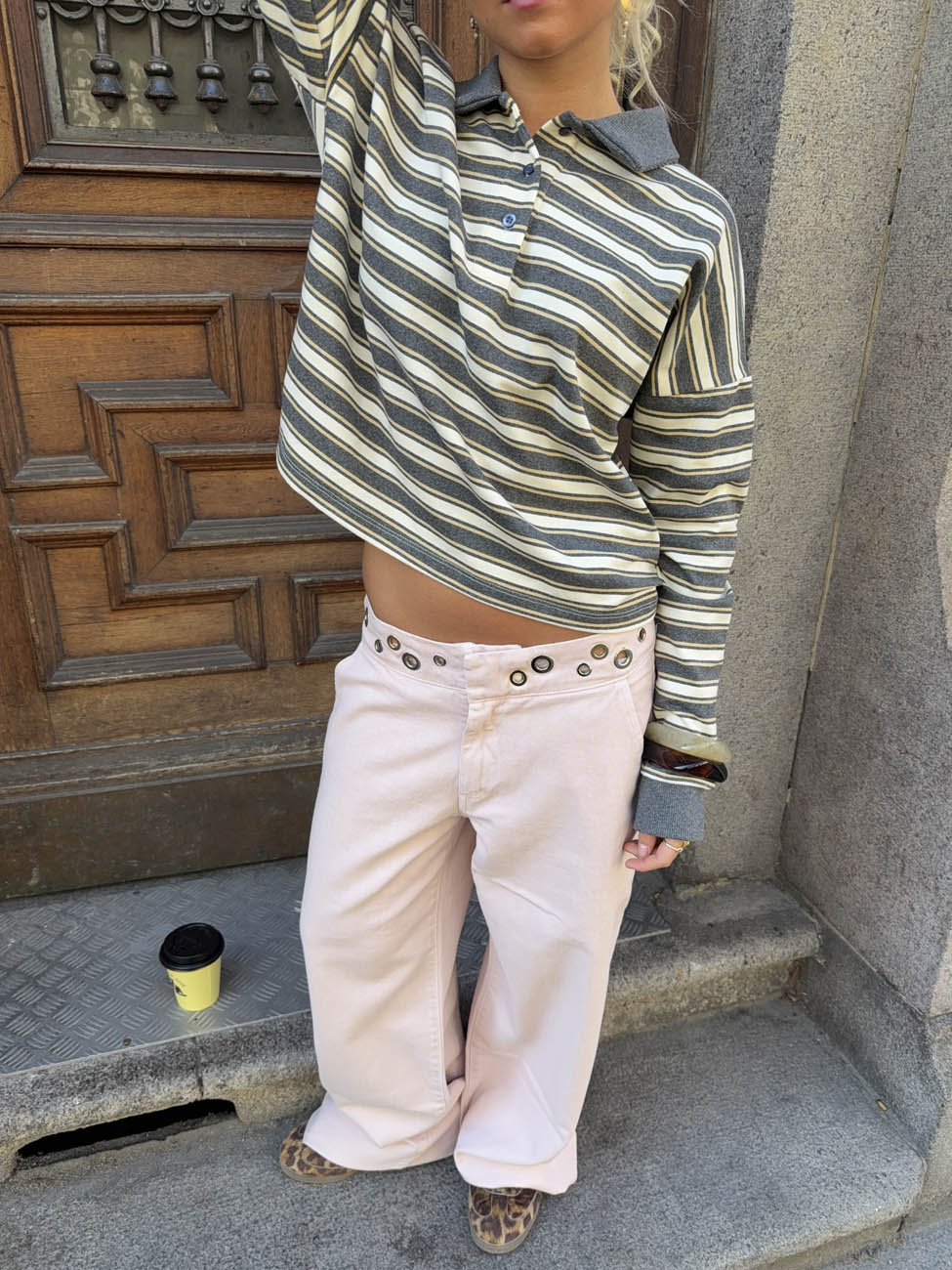 Tanija jeans with ring details - Light pink