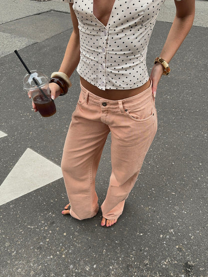 Emmaline low waisted jeans - Orange