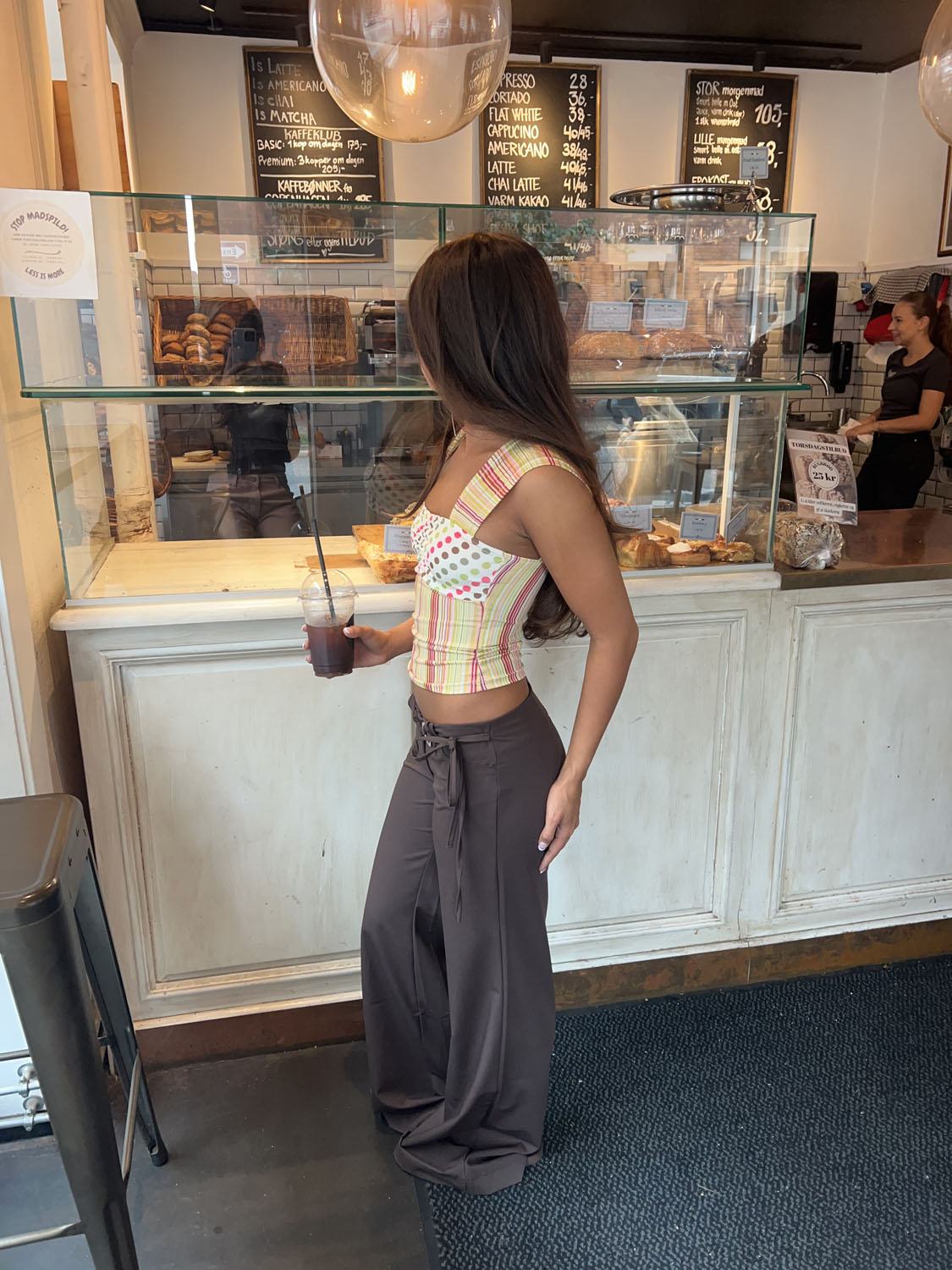 Vinna suit pants with metal ring - Brown