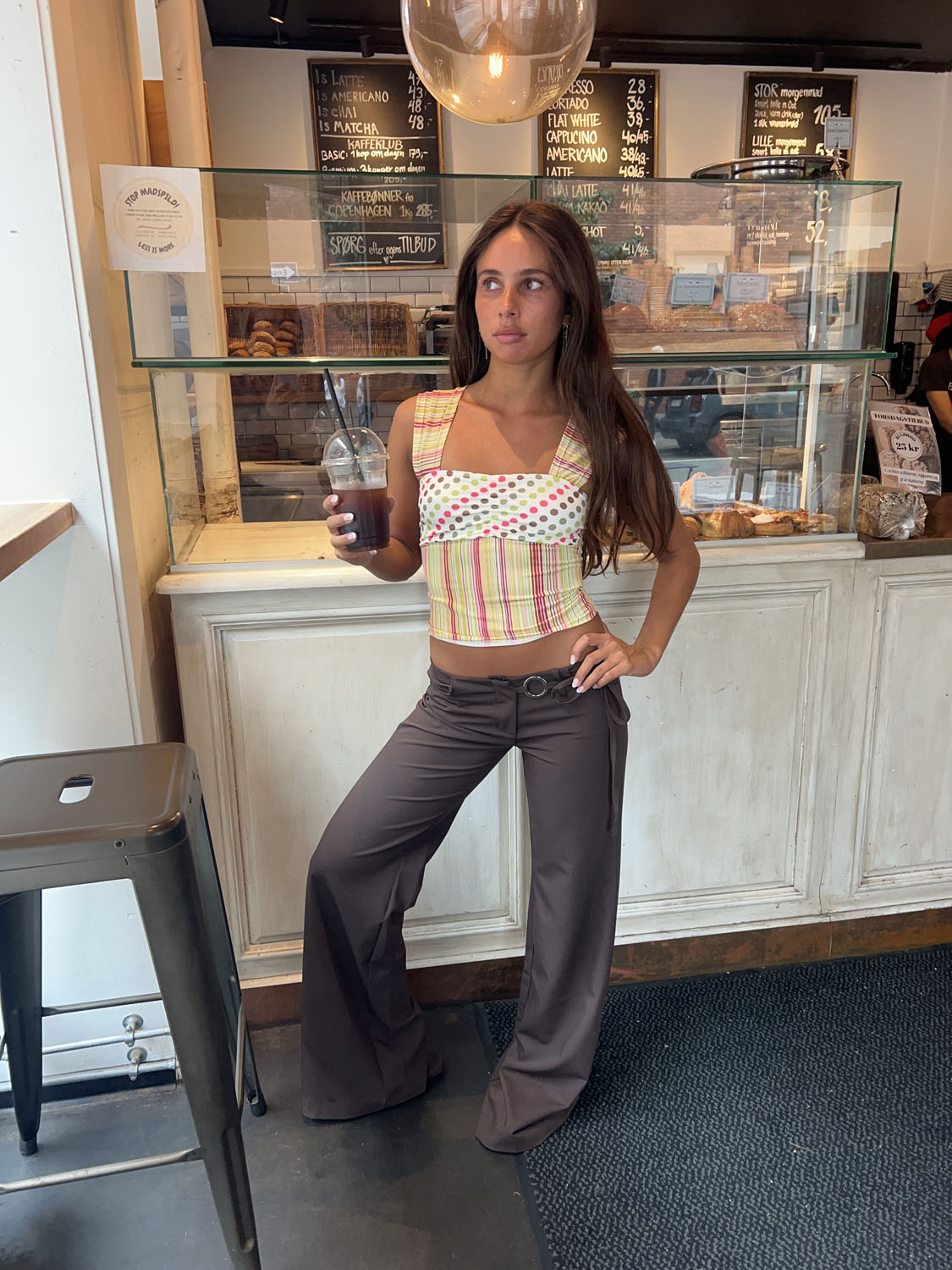 Vinna suit pants with metal ring - Brown