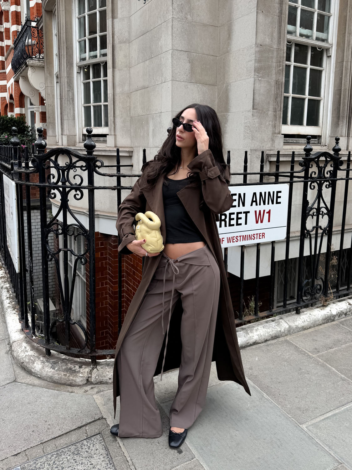 Nula suit pants with tie belt - Taupe